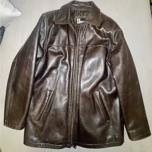 Vintage Zip Up Leather Jacket- Super warm cute and cozy